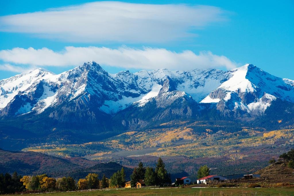 Amazon.com: Snow Covered Rocky Mountains Rural Landscape Photo